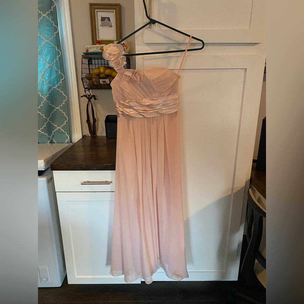 One shoulder bridesmaid or flower girl dress - Picture 1 of 4